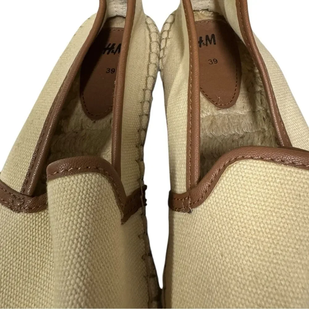 H&M Women's Canvas Slip-on Espadrille Flats 39